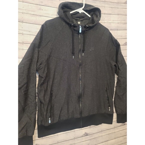 Nike Sportswear Windrunner Mens L Hooded Nylon Jacket 382228-010 Black Full Zip - Picture 15 of 16